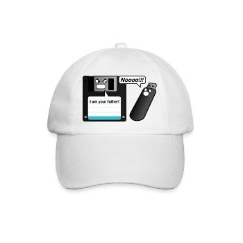 Diskette USB Stick Vater - Baseballkappe - Weiß/Weiß - Vorne