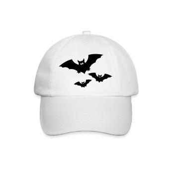 Drei schwarze fliegende Fledermäuse von vorne - Baseballkappe - Weiß/Weiß - Vorne