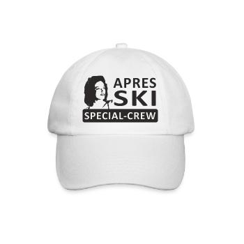 apres ski crew, Ski, Snowboard, Feiern, Trinken - Baseballkappe - Weiß/Weiß - Vorne
