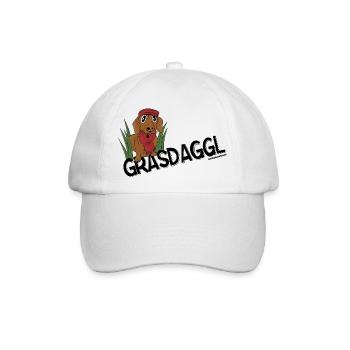 Der Grasdackel ein schwäbisches Haustier? - Baseballkappe - Weiß/Weiß - Vorne