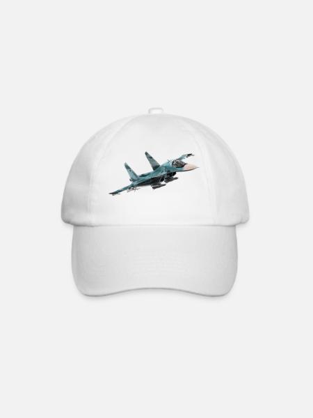 Sukhoi Su-34 - Baseballkappe - Weiß/Weiß