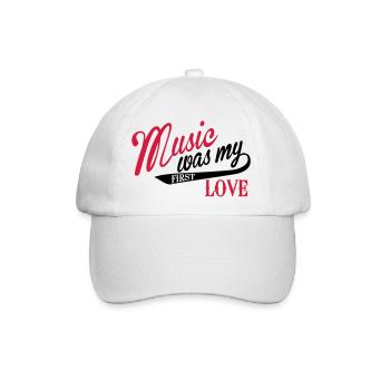 Music was my first love - Musik, meine erste Liebe - Baseballkappe - Weiß/Weiß - Vorne