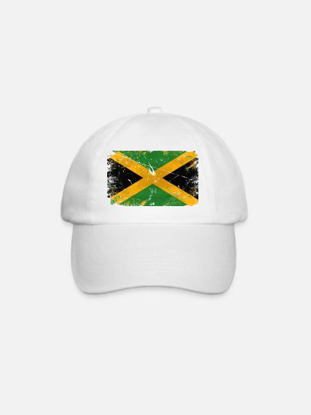 Jamaica Vintage Flag - Baseballkappe - Weiß/Weiß