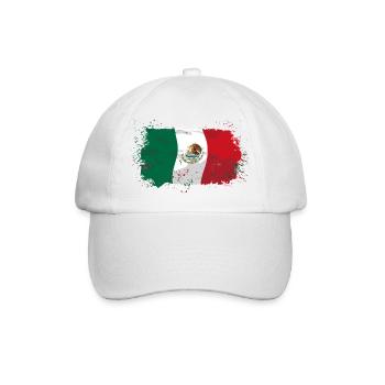 Mexico Flag - Baseballkappe - Weiß/Weiß - Vorne