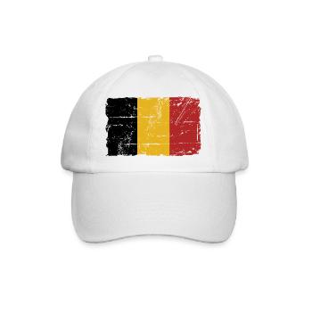 Belgium Flag - Baseballkappe - Weiß/Weiß - Vorne