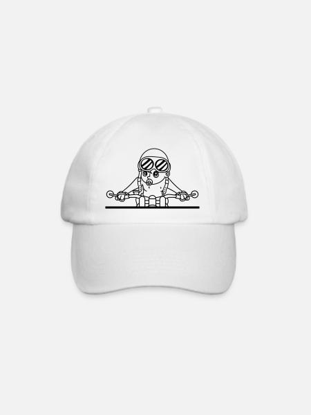 design fahren motorrad führerschein cool schnell z - Baseballkappe - Weiß/Weiß