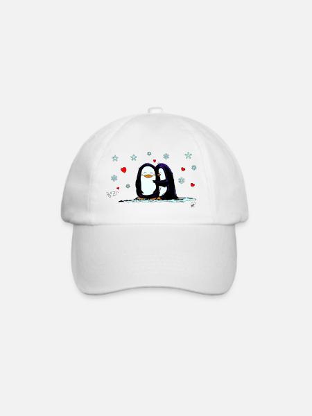 Penguin Love - Baseballkappe - Weiß/Weiß
