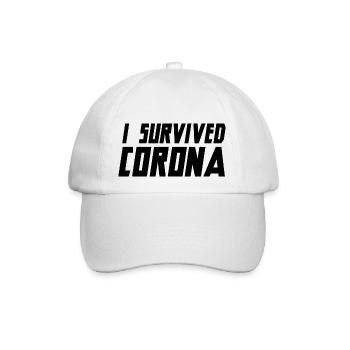 Ich habe Corona überlebt | i survived corona - Baseballkappe - Weiß/Weiß - Vorne