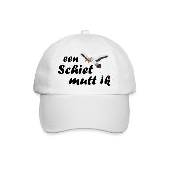 een Schiet mutt ik - plattdeutsch Spruch - Baseballkappe - Weiß/Weiß - Vorne