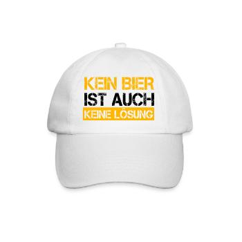 Kein Bier ist auch keine Lösung - Baseballkappe - Weiß/Weiß - Vorne