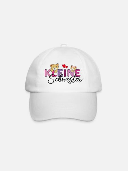 Kleine Schwester Teddy - Baseballkappe - Weiß/Weiß
