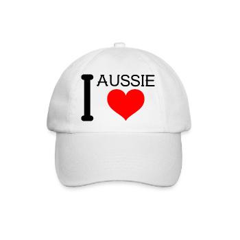 Ich liebe Aussie - ich liebe Aussie - Baseballkappe - Weiß/Weiß - Vorne