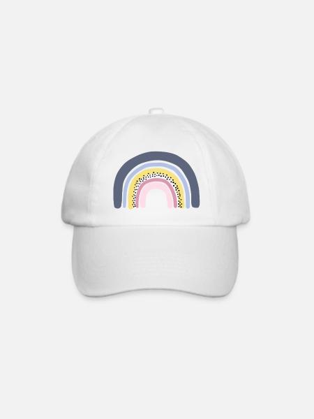 Regenbogen pastell - Baseballkappe - Weiß/Weiß