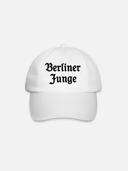 Berliner Junge - Cooler Spruch - Berlin - Baseballkappe - Weiß/Weiß