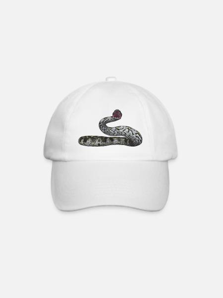 Abgottschlange, Boa Constrictor, Schlange - Baseballkappe - Weiß/Weiß
