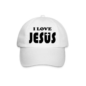 I love Jesus - Baseballkappe - Weiß/Weiß - Vorne