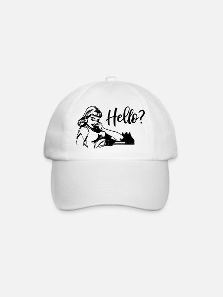 Hello? - Telefonieren Lockdown - Baseballkappe - Weiß/Weiß