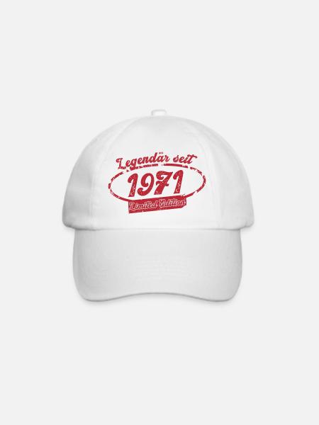 54. Geburtstag Legendär seit 1971 Retro Geschenk - Baseballkappe - Weiß/Weiß