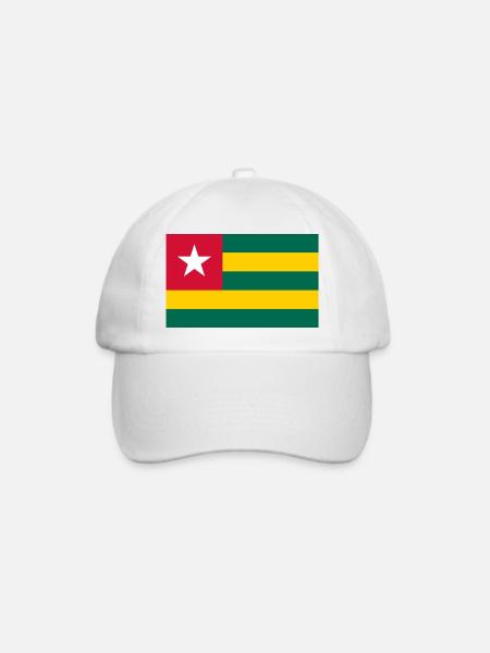 Togo-Flagge - Baseballkappe - Weiß/Weiß