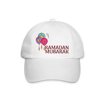 Ramadan Mubarak/Eid /Muslim /Islam/Allah - Baseballkappe - Weiß/Weiß - Vorne