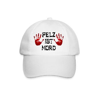 Pelz ist Mord - Baseballkappe - Weiß/Weiß - Vorne