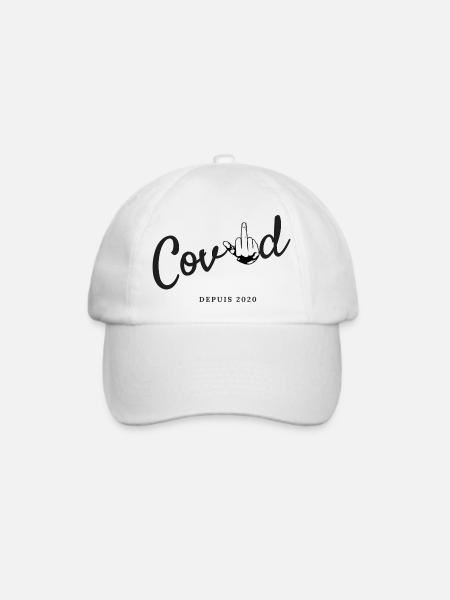 covid - Baseballkappe - Weiß/Weiß