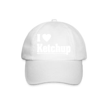 430 lustige Ketchup Design Liebe präsentieren Kätzchen Zitrone - Baseballkappe - Weiß/Weiß - Vorne