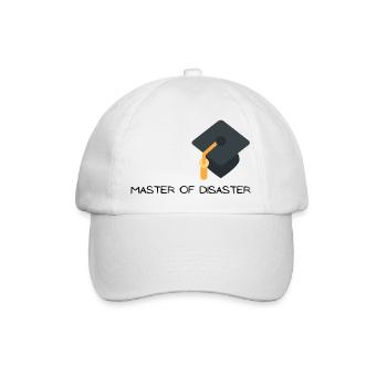 Master of Disaster mit Graduierungshut - Baseballkappe - Weiß/Weiß - Vorne