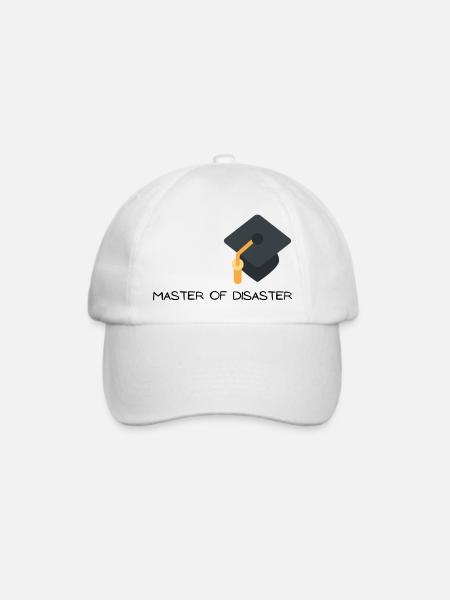 Master of Disaster mit Graduierungshut - Baseballkappe - Weiß/Weiß