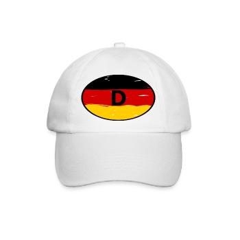 Deutschland Aufkleber - Baseballkappe - Weiß/Weiß - Vorne