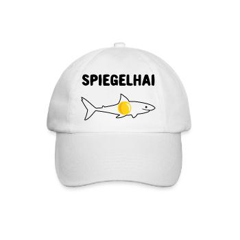 Spiegelhai Hai Spiegelei Wortwitz - Baseballkappe - Weiß/Weiß - Vorne
