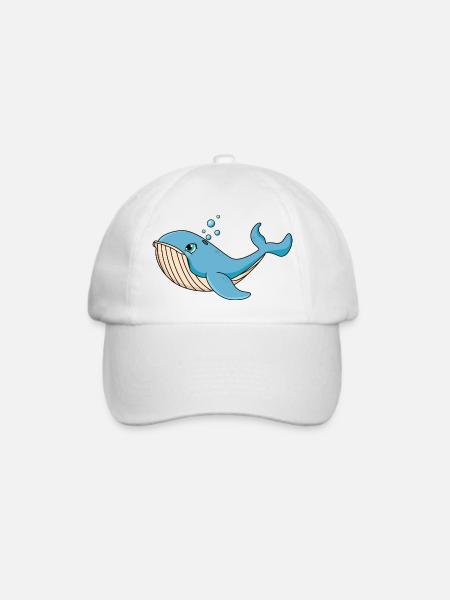 Wal - Baseballkappe - Weiß/Weiß