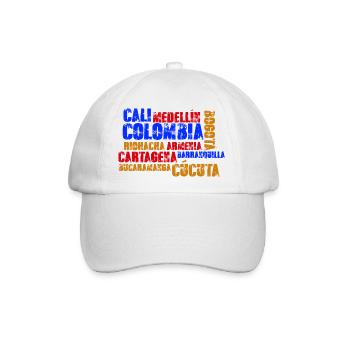 Kolumbien Städte Medellin Bogota Cali Cartagena - Baseballkappe - Weiß/Weiß - Vorne