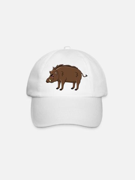 Wildschwein - Baseballkappe - Weiß/Weiß