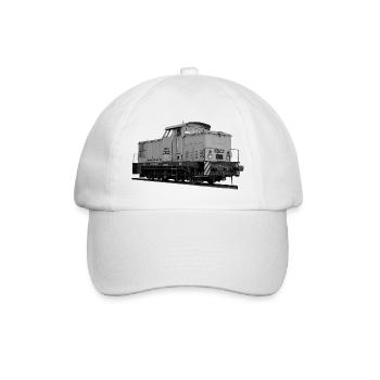 V 60 Diesel Lokomotive Rangierlok Reichsbahn DDR - Baseballkappe - Weiß/Weiß - Vorne