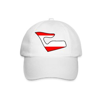 Rennstrecke in Österreich mit der Flagge - Baseballkappe - Weiß/Weiß - Vorne