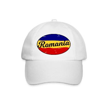 Die Farben von Rumänien - Baseballkappe - Weiß/Weiß - Vorne