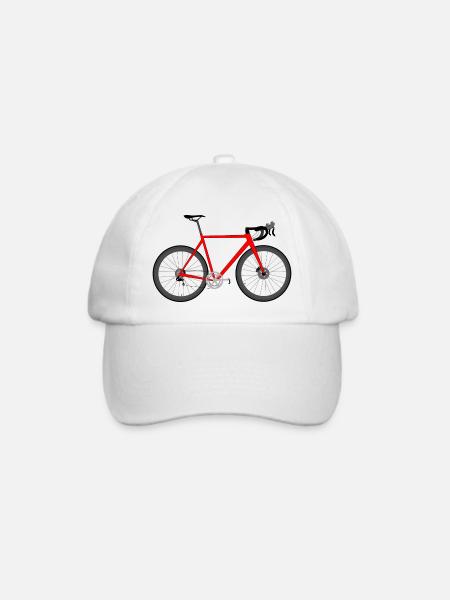 Samsi-Shirts Rennrad rot - Baseballkappe - Weiß/Weiß