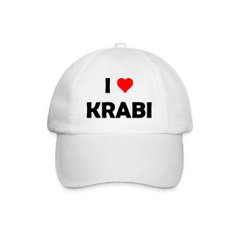 I love Krabi - Thailand - Asien - Asia - Baseballkappe - Weiß/Weiß - Vorne