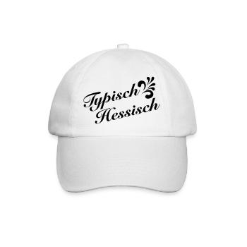 Typisch Hessisch – Original hessische Shirts - Baseballkappe - Weiß/Weiß - Vorne