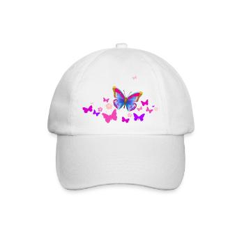 Schmetterling Falter Insekten Frühling Sommer bunt - Baseballkappe - Weiß/Weiß - Vorne