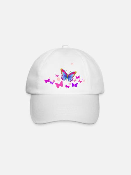 Schmetterling Falter Insekten Frühling Sommer bunt - Baseballkappe - Weiß/Weiß