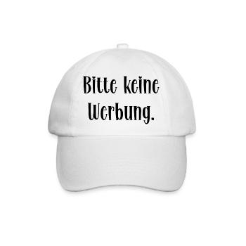 Bitte keine Werbung - Baseballkappe - Weiß/Weiß - Vorne