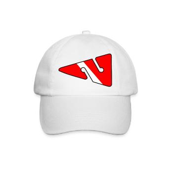 Line Arrow von Scuba.Style - Baseballkappe - Weiß/Weiß - Vorne