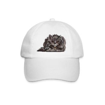 Fiese Katze - Baseballkappe - Weiß/Weiß - Vorne