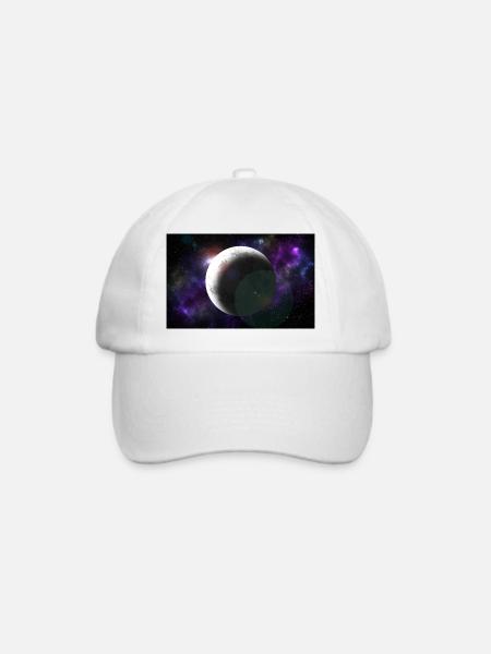Mond und Weltraum - Baseballkappe - Weiß/Weiß