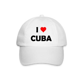 I love Cuba - Ich liebe Kuba - Havanna - Karibik - Baseballkappe - Weiß/Weiß - Vorne