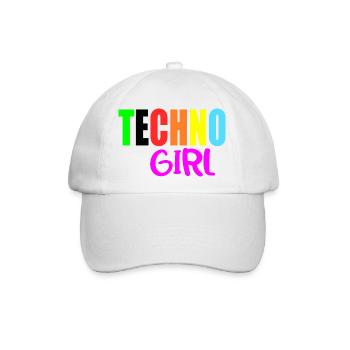 Techno-Mädchen - Baseballkappe - Weiß/Weiß - Vorne
