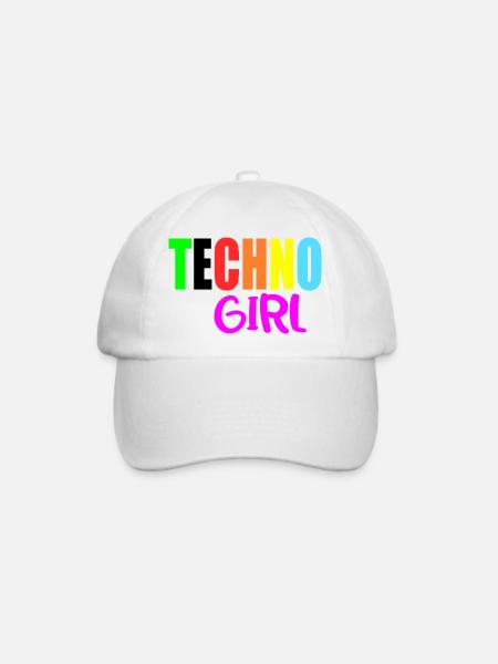 Techno-Mädchen - Baseballkappe - Weiß/Weiß
