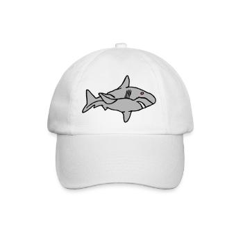 Fisch Hai Raubfisch Räuber Wasser Graffiti Ozean - Baseballkappe - Weiß/Weiß - Vorne